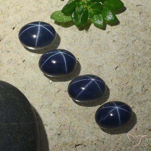 6.34ctw Naturel Bleu marine profond Saphir étoilé, ovale, Opaque