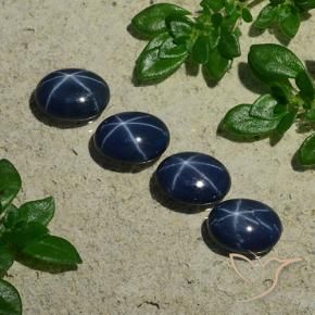 Shop natural 3.82ct Bleu foncé Saphir étoilé gems, ovale, from Thaïlande at GemSelect. In stock, global shipping!