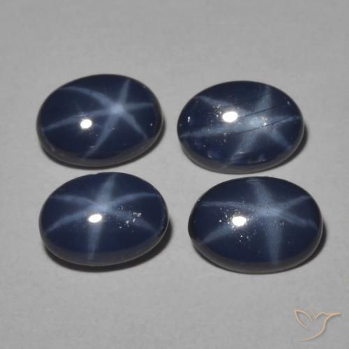 3.73ctw Naturel Bleu foncé Saphir étoilé, ovale, Opaque