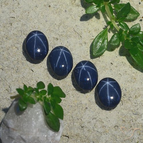 3.24ctw Naturel Bleu foncé Saphir étoilé, ovale, Opaque