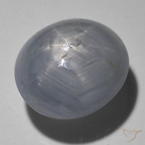 5.41ct Naturel Gris foncé Saphir étoilé, ovale, Translucide