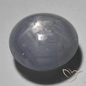 Saphir étoilé Gris foncé naturelle ovale, 5.41 ct, Translucide