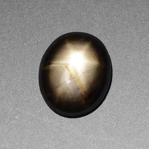 Saphir étoilé noir naturelle coupe ovale, 2,39 ct, opaque