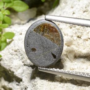 Saphir Étoilé Noire naturelle Coupe ovale, 2.32 ct, Opaque