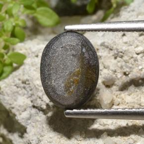 Saphir Étoilé Noire naturelle Coupe ovale, 3.33 ct, Opaque