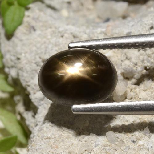 Saphir Étoilé Noire naturelle Coupe ovale, 3.94 ct, Opaque