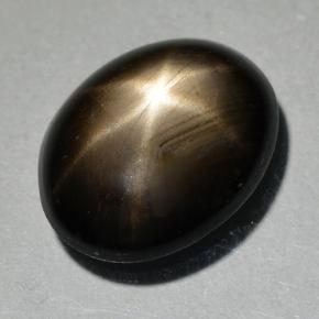 Saphir Étoilé Noire naturelle Coupe ovale, 2.25 ct, Opaque