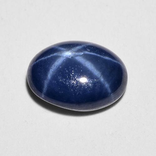 Saphir étoilé bleue naturelle coupe ovale, 1,28 ct, translucide