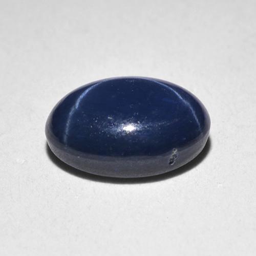 Saphir étoilé bleue naturelle coupe ovale, 1,28 ct, translucide