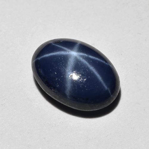 Saphir étoilé bleue naturelle coupe ovale, 1,18 ct, opaque