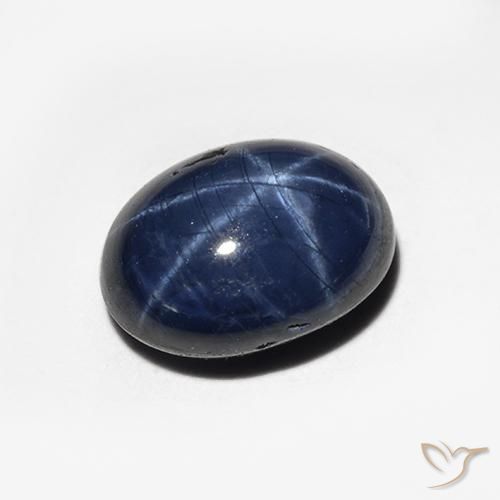 Saphir étoilé Bleu minuit naturelle ovale, 1.51 ct, Opaque