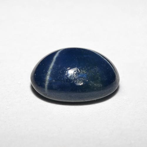 Saphir étoilé bleue naturelle coupe ovale, 1,20 ct, opaque
