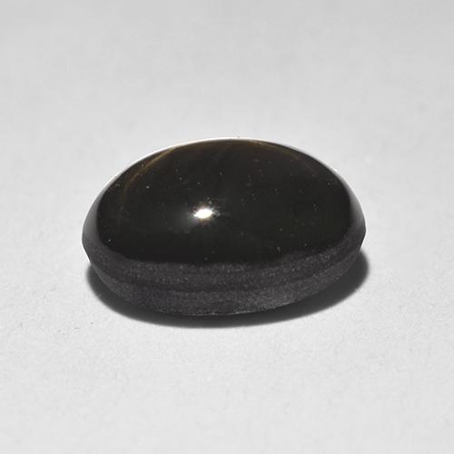 Saphir étoilé noir naturelle coupe ovale, 1,87 ct, opaque