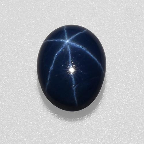 Saphir Étoilé Bleu foncé naturelle Coupe ovale, 1.07 ct, Translucide