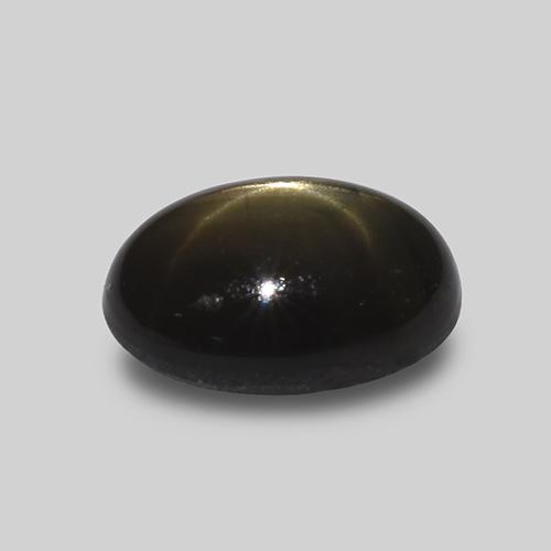 Saphir étoilé noir naturelle coupe ovale, 1,62 ct, opaque
