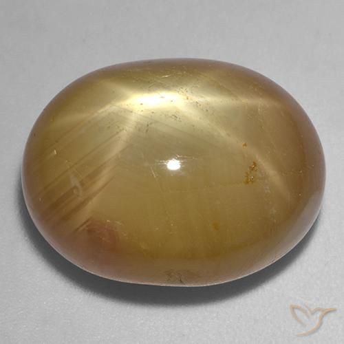 Saphir étoilé Doré orangé naturelle ovale, 36.42 ct, Opaque