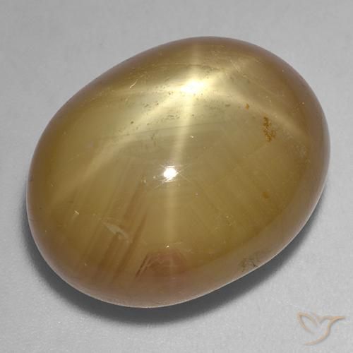 Saphir étoilé Doré orangé naturelle ovale, 36.42 ct, Opaque