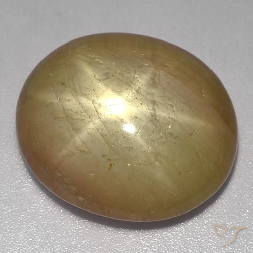 32.87ct Naturel Doré orangé Saphir étoilé, ovale, Opaque
