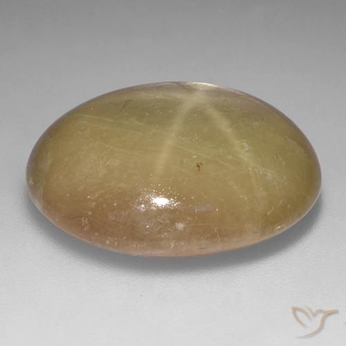 Saphir étoilé Doré orangé naturelle ovale, 32.87 ct, Opaque