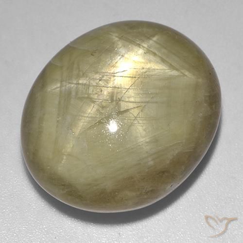 44.94ct Naturel Jaune terreux Saphir étoilé, ovale, Opaque