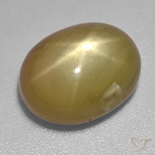 17.86ct Naturel Doré orangé Saphir étoilé, ovale, Opaque
