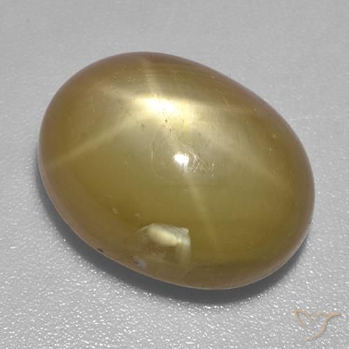 Saphir étoilé Doré orangé naturelle ovale, 17.86 ct, Opaque
