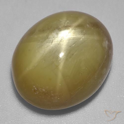 22.44ct Naturel Jaune doré Saphir étoilé, ovale, Opaque