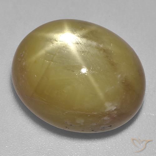 Saphir étoilé Jaune doré naturelle ovale, 22.44 ct, Opaque