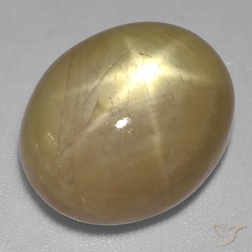 21.47ct Naturel Doré orangé Saphir étoilé, ovale, Opaque