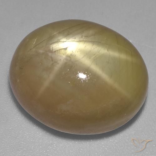 Saphir étoilé Doré orangé naturelle ovale, 21.47 ct, Opaque