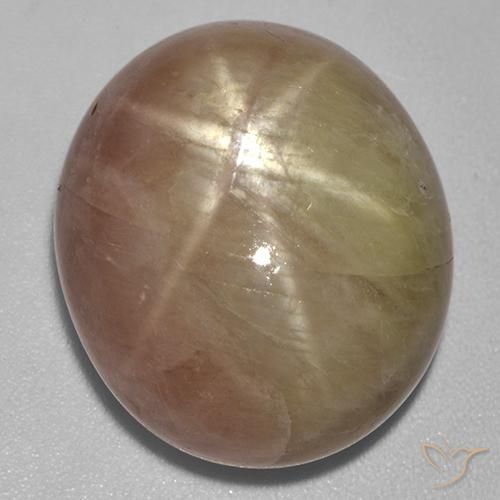 Saphir étoilé Doré orangé naturelle ovale, 29.51 ct, Opaque