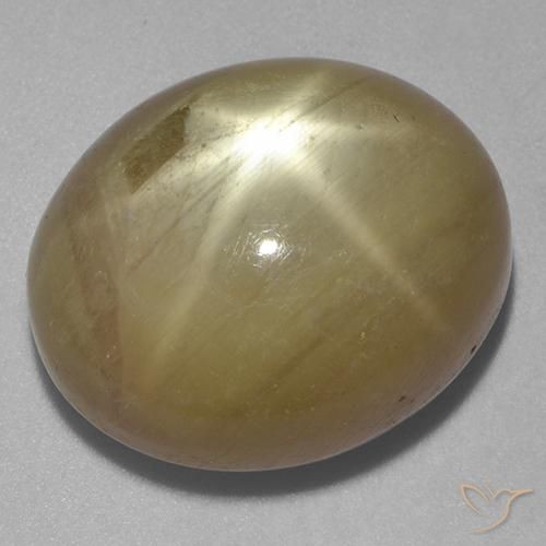 32.18ct Naturel Doré orangé Saphir étoilé, ovale, Opaque