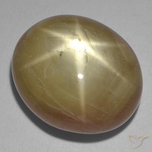 Saphir étoilé Doré orangé naturelle ovale, 58.57 ct, Opaque