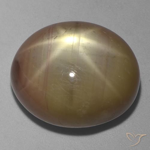 43.69ct Naturel Doré orangé Saphir étoilé, ovale, Opaque