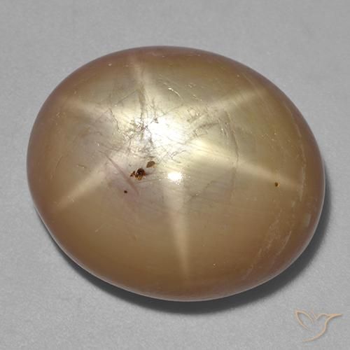 Saphir étoilé Doré orangé naturelle ovale, 36.43 ct, Opaque
