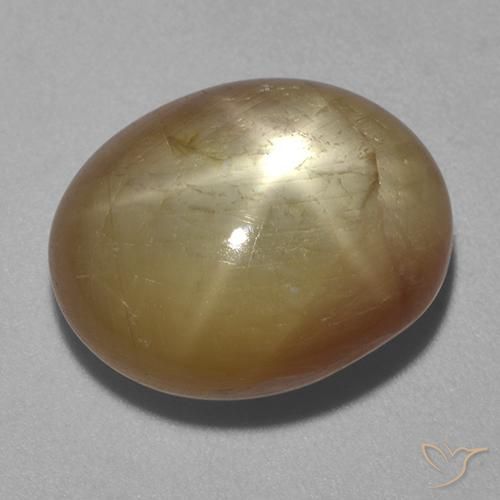 16.13ct Naturel Doré orangé Saphir étoilé, ovale, Opaque