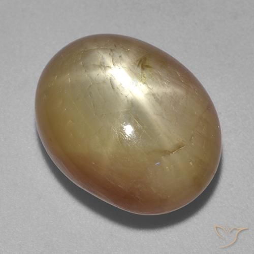 Saphir étoilé Doré orangé naturelle ovale, 16.13 ct, Opaque