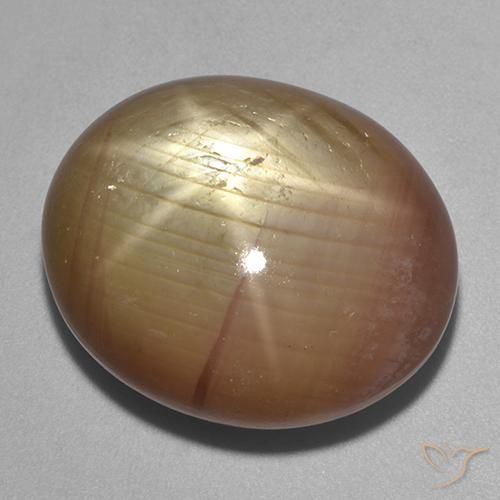 Saphir étoilé Doré orangé naturelle ovale, 40.06 ct, Opaque