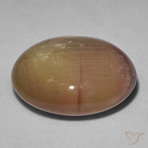 Saphir étoilé Doré orangé naturelle ovale, 40.06 ct, Opaque