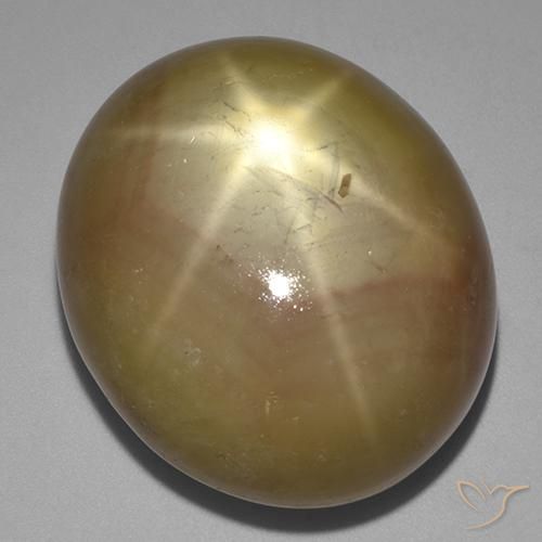 141.00ct Naturel Doré orangé Saphir étoilé, ovale, Opaque