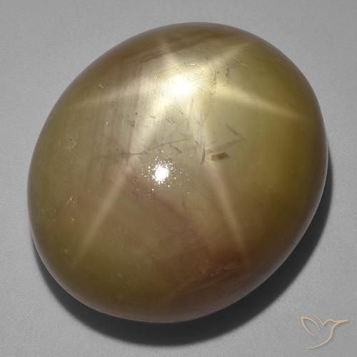 Saphir étoilé Doré orangé naturelle ovale, 141.00 ct, Opaque