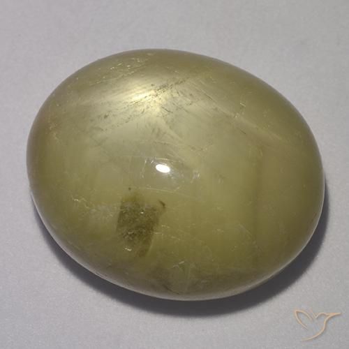 Saphir étoilé Jaune neutre naturelle ovale, 37.26 ct, Opaque