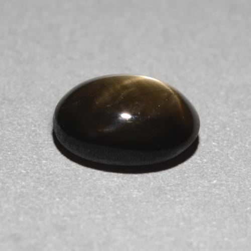 Saphir étoilé noir naturelle coupe ovale, 1,12 ct, opaque