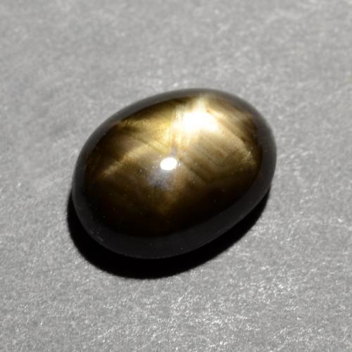 Saphir étoilé noir naturelle coupe ovale, 1,16 ct, opaque