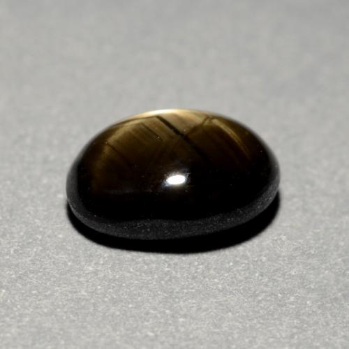 Saphir étoilé noir naturelle coupe ovale, 1,16 ct, opaque