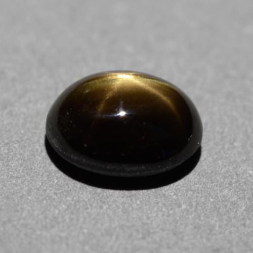 Saphir étoilé noir naturelle coupe ovale, 1,31 ct, opaque