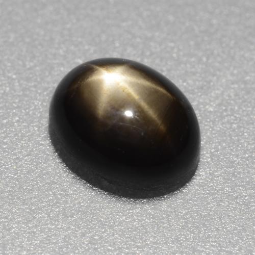Saphir étoilé noir naturelle coupe ovale, 1,49 ct, opaque