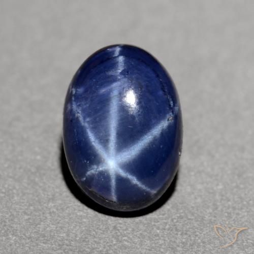 1.23ct Naturel Bleu foncé Saphir étoilé, ovale, Opaque