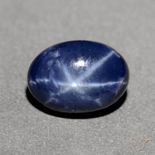 Saphir étoilé Bleu foncé naturelle ovale, 1.23 ct, Opaque