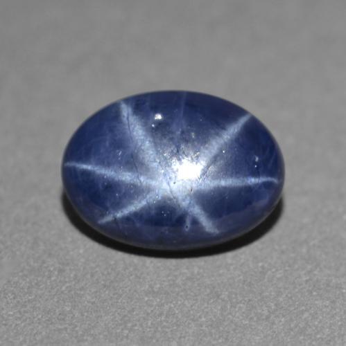 Saphir étoilé bleue naturelle coupe ovale, 1,30 ct, opaque